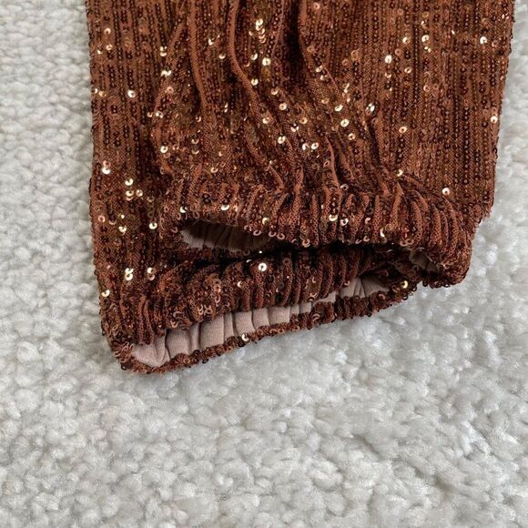 Free People Morelia Metallic Bronze Sequin Jogger XS - Picture 9 of 13